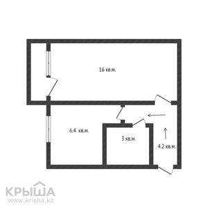 1-комнатная квартира, 30.8 м², 4/6 этаж, Станционная 72/2