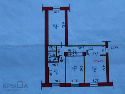 3-комнатная квартира, 79.6 м², 4/5 этаж, Кахахстан 118