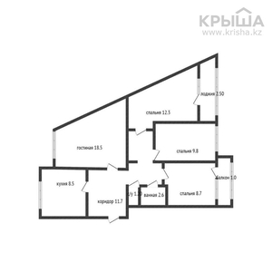 4-комнатная квартира, 70.3 м², 5/5 этаж, 8-й мкр