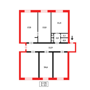 Продажа 5-комнатной квартиры, 93 м, Гоголя