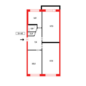Продажа 3-комнатной квартиры, 62 м, Восток-2 мкр-н