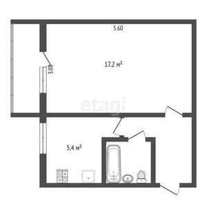 1-комн. квартира , 32м² , 1/5 этаж