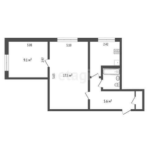 2-комн. квартира , 41.7м² , 1/5 этаж