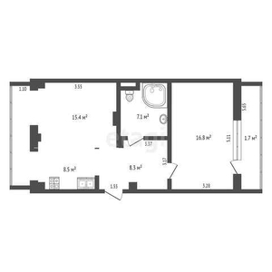 2-комн. квартира , 63.2м² , 4/9 этаж