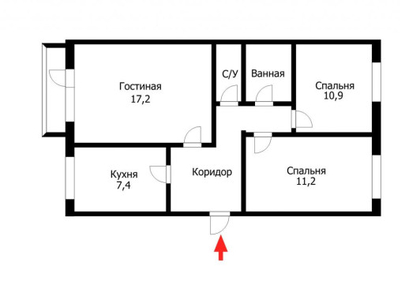 Продажа 3-комнатной квартиры, 63 м, Карталинская, дом 5