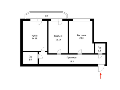 Продажа 2-комнатной квартиры, 66 м, Сейфуллина, дом 4