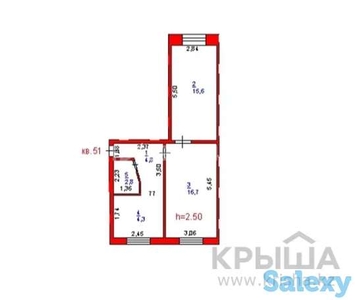 2х комнатная квартира, 44.2 м2, 1/5 этаж, Машхур-Жусупа 30