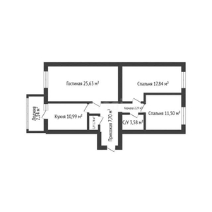 3-комн. квартира , 83.58м² , 5/12 этаж