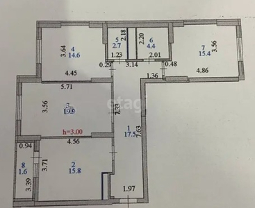 3-комн. квартира , 92м² , 3/16 этаж