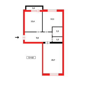 Продажа 2-комнатной квартиры, 62 м, Голубые Пруды мкр-н