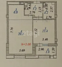 2-комн. квартира , 51м² , 3/14 этаж