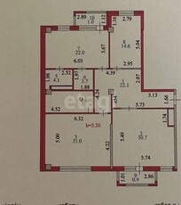 3-комн. квартира , 140.1м² , 2/7 этаж