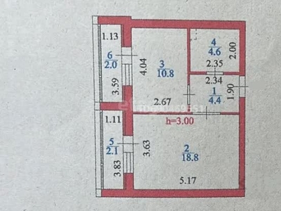 1-комн. квартира , 42.7м² , 9/9 этаж