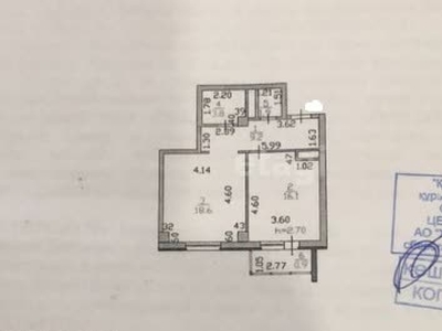 1-комн. квартира , 50.5м² , 6/12 этаж