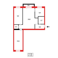 Продажа 3-комнатной квартиры, 58 м, Алиханова, дом 10