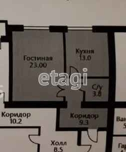 1-комн. квартира , 49.1м² , 2/11 этаж