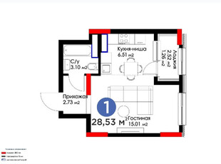 Продажа 2-комнатной квартиры, 30 м, Туран, дом 55 - Баглановой