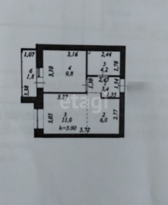 2-комн. квартира , 36.5м² , 8/9 этаж