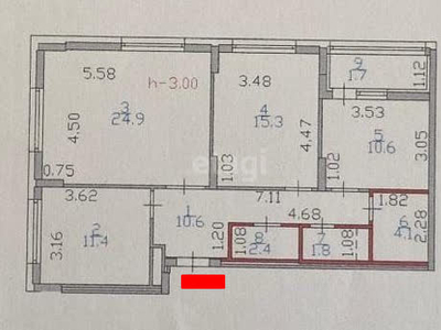 3-комн. квартира , 84.36м² , 9/19 этаж