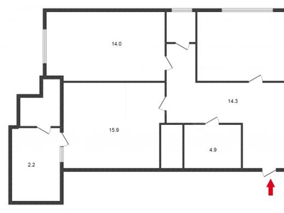 3-комн. квартира , 99.7м² , 6/16 этаж