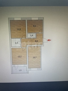 3-комн. квартира , 70м² , 9/9 этаж