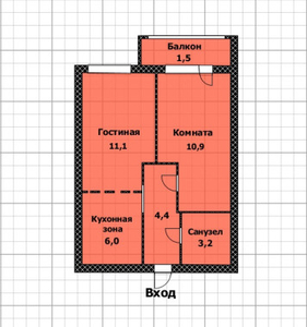 Продажа 2-комнатной квартиры, 37 м, Мангилик Ел, дом 40/2