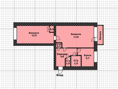 Продажа 2-комнатной квартиры, 46 м, Маскеу, дом 20