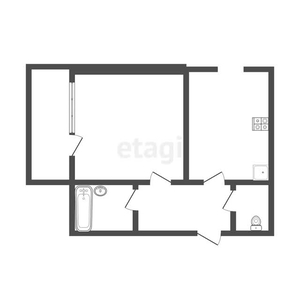 1-комн. квартира , 41м² , 2/9 этаж