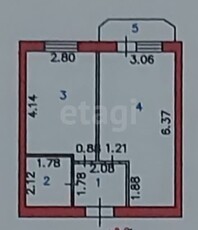 1-комн. квартира , 38м² , 2/16 этаж