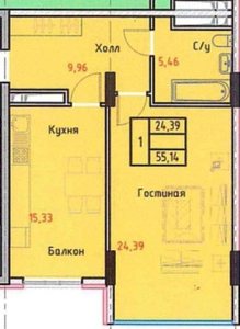 Продажа 1-комнатной квартиры, 54 м, Арайлы