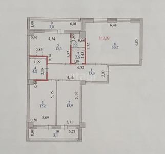 3-комн. квартира , 103м² , 12/19 этаж