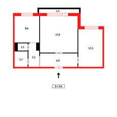 Продажа 2-комнатной квартиры, 53 м, Таттимбета, дом 19