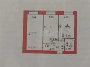 2-комн. квартира , 58.8м² , 1/12 этаж