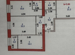 3-комн. квартира , 103м² , 9/12 этаж