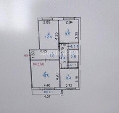 3 комнатная квартира, мкр Юго-Восток, Мкр Юго-Восток, мкр Орбита, ул. Камали Дуйсембекова 67 — По. Строителей, рядом с авторынок Орбита