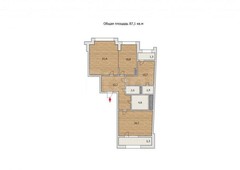 3-комн. квартира , 100м² , 4/8 этаж