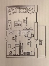 1-комн. квартира , 42м² , 6/10 этаж