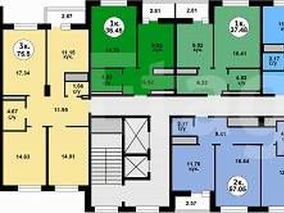 1-комн. квартира , 41м² , 4/14 этаж