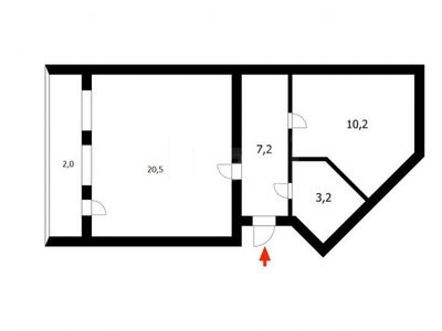 1-комн. квартира , 34м² , 2/5 этаж