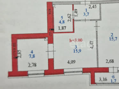 2-комн. квартира , 49.6м² , 8/9 этаж