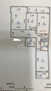 3-комн. квартира , 83.6м² , 8/12 этаж