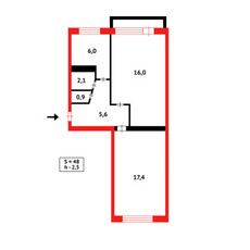 Продажа 2-комнатной квартиры, 45 м, 22 мкр-н, дом 13