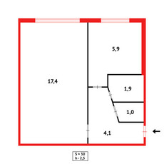 Продажа 1-комнатной квартиры, 30 м, Дюсембекова