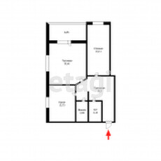 2-комн. квартира , 53м² , 5/9 этаж