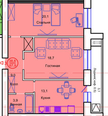 Продажа 2-комнатной квартиры, 68 м, Тауелсыздык, дом 34/8 - Момышулы