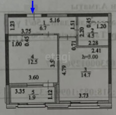 1-комн. квартира , 40.3м² , 2/18 этаж