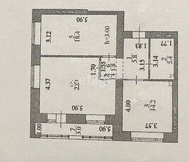 2-комн. квартира , 72м² , 7/12 этаж