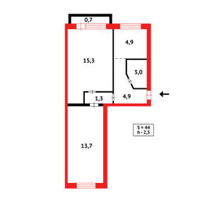 Продажа 2-комнатной квартиры, 45 м, Восток-2 мкр-н