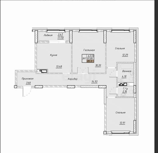 3-комн. квартира , 83м² , 2/16 этаж