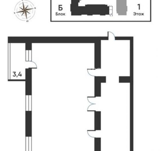 2 комнатная квартира, мкр Михайловка 53/1